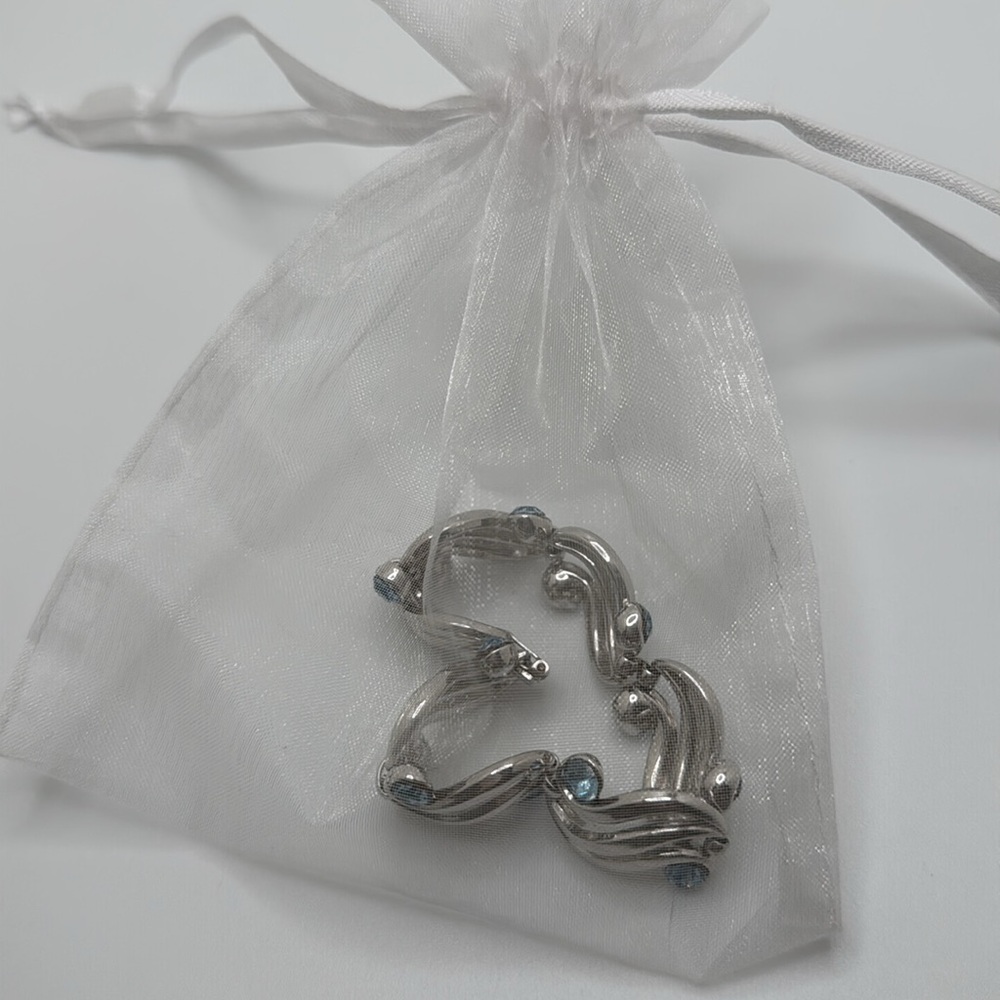 Trifari Silver Bracelet with Blue Accents - Picture 7 of 7